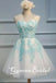 Mint Green Lace Appliques Sweetheart Strapless A-line Graduation Party Short Homecoming Dresses, QB0787