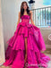 Elegant Strapless A-line Long Party Dress Long Prom Dresses to Impress with Slit ,WGP1404