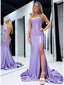 Elegant Light Purple Sequin Beading Side Slit Mermaid Long Evening Prom Dresses,WGP506