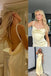 Pastel Yellow Satin Prom Dress with Pearl Straps - Backless Formal Gown, WGP1659