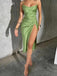 Sexy Sheath Spaghetti Straps High Slit Evening Gown Prom Dresses,WGP555