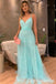 Mint Green Spaghetti Straps Sweetheart Evening Gown Long Evening Party Prom Dresses, WGP1277