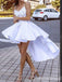 Unique High Low Spaghetti Straps Beading Short Homecoming Dresses, QB0586