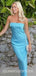 Chic Sky Blue Satin Strapless Prom Dress - Elegant Floor-Length Formal Gown, WGP1039
