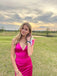 Elegant Pink Mermaid V-neck Long Formal Gown to Impress,WGP1747