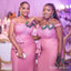 Elegant Pink Off-shoulder Mermaid Bridesmaid Dresses for Wedding Party, BDS0245
