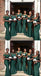 Illusion Green Mermaid Long Bridesmaid Dresses ,BDS0220