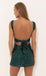 Elegant Dark Green Spaghetti Straps Sheath Sequin Cheap Simple Short Homecoming Dresses,QB0432