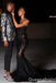 Gorgeous Shiny Black Strapless Sweetheart Mermaid Long Party Dress Prom Dresses with Trailing,WGP1765