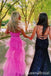 Hot Pink A-line Fluffy Evening Gown Long Evening Party Prom Dresses ,WGP1294