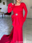 Formal Long Sleeves Square Mermaid Long Prom Dress Ideas, Evening Party Dresses,WGP2089