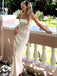 Elegant Light Champagne Mermaid Sleeveless Cheap Simple Evening Prom Dresses,WGP531