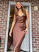 Elegant Brown Mermaid Spaghetti Straps Long Formal Gown to Impress,WGP1775
