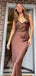 Elegant Brown Mermaid Spaghetti Straps Long Formal Gown to Impress,WGP1775