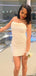 Sexy White Straight Across Homecoming Dress Graduation Party Dress , QB0897