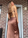 Elegant Brown Mermaid Spaghetti Straps Long Formal Gown to Impress,WGP1775