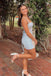 Sparkly Blue Spagehtti Straps Sweetheart Homecoming Dress Graduation Party Dress , QB0943