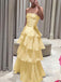 Elegant Fuchsia Strapless A-line Ruffled Evening Gown, Prom Dress, WGP2283