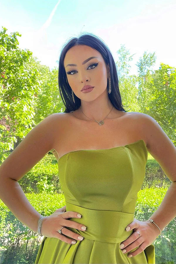 Elegant Green A-line Slit Long Formal Gown to Impress,WGP1858