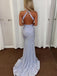 Sexy V-neck Purple Mermaid Long Formal Gown to Impress,WGP1795