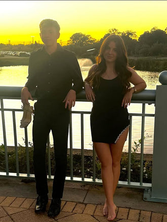 Elegant Black Spaghetti Straps Homecoming Dress Graduation Party Dress , QB0927