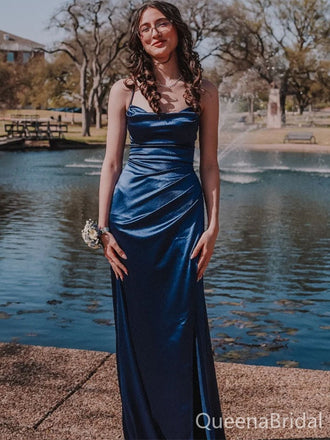 Popular Blue Spaghetti Straps Long Formal Gown to Impress,WGP1895