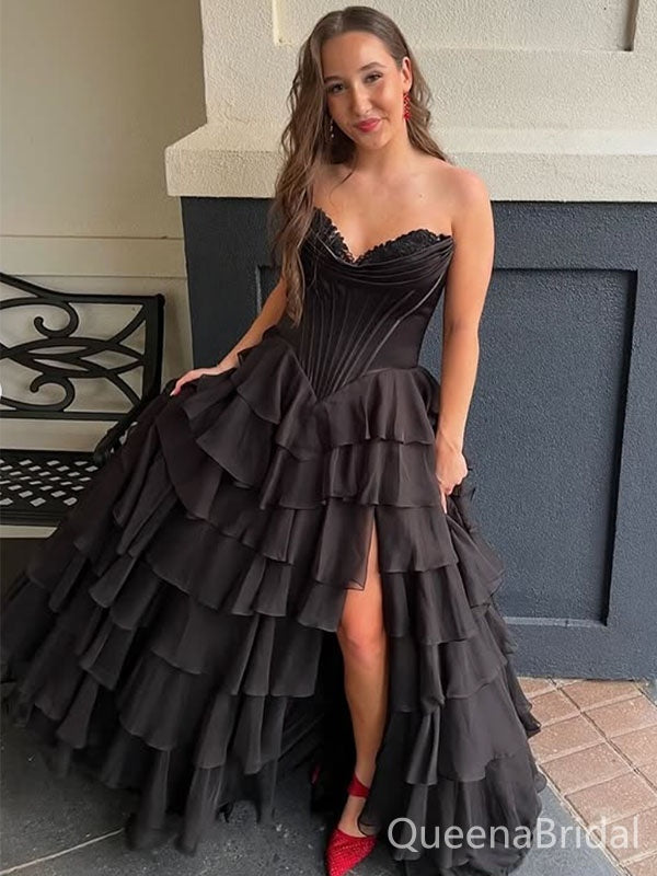 Elegant Black A-line Sweatheart Long Formal Gown to Impress,WGP1836