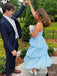Elegant Blue A-line Spaghetti Straps Long Formal Gown to Impress,WGP1759