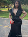 Sexy Black Mermaid V-neck Long Formal Gown to Impress,WGP1872