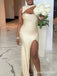 Elegant Champagne Mermaid Slit Long Formal Gown to Impress,WGP1846