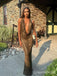 Sparkly Bronze Cowl Neck Mermaid Long Formal Gown to Impress,WGP1828