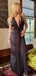 Sexy Dark Gray V-neck Mermaid Long Formal Gown to Impress,WGP1875