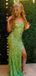 Elegant Green Mermaid Straight Across Long Formal Gown to Impress,WGP1815