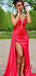 Sexy Red Slit Mermaid Long Formal Gown to Impress,WGP1908