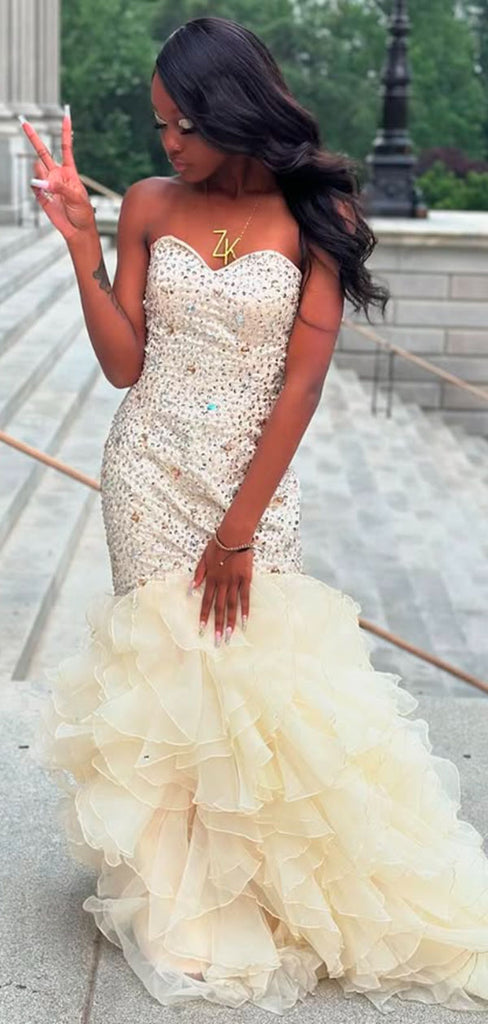Elegant Ivory Mermaid Sweetheart Long Formal Gown to Impress,WGP1884