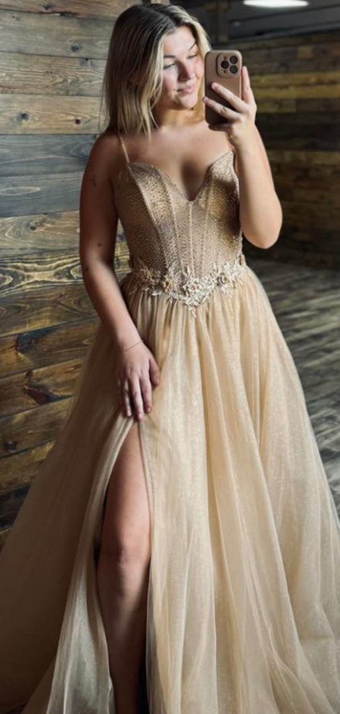 Popular Ivory A-line Spaghetti Straps Long Formal Gown to Impress,WGP1894