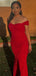 Elegant Red Off-shoulder Slit Mermaid Long Formal Gown to Impress,WGP1855