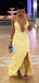 Elegant Yellow Spaghetti Straps Mermaid Long Formal Gown to Impress,WGP1880