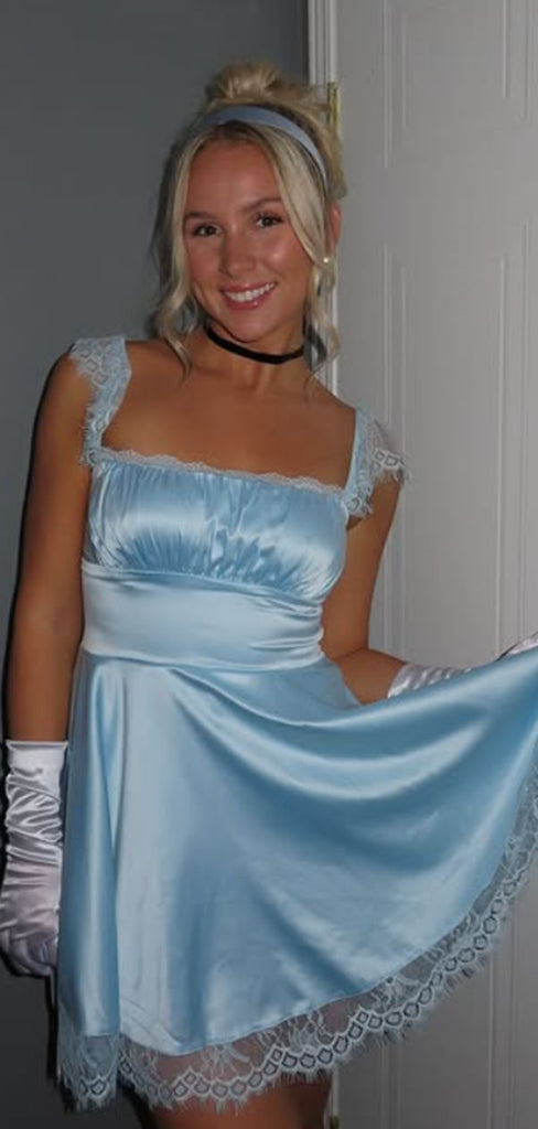 Elegant Blue Spagehtti Straps Homecoming Dress Graduation Party Dress , QB0944