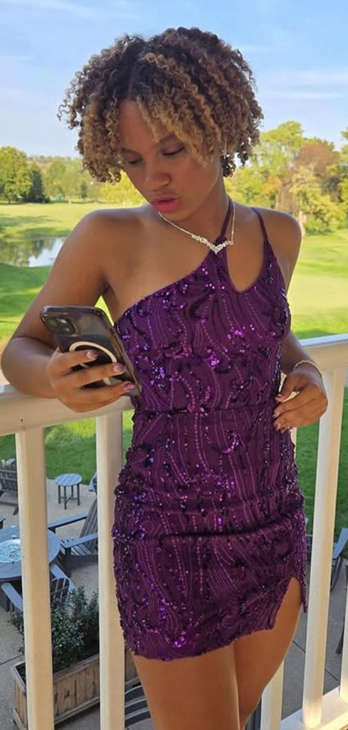 Sexy Purple Tight Homecoming Dress Graduation Party Dress , QB0946