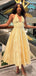 Sexy Yellow A-line V-neck Long Formal Gown to Impress,WGP1766