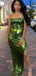 Sexy Green Spaghetti Straps Mermaid Long Formal Gown to Impress,WGP1819
