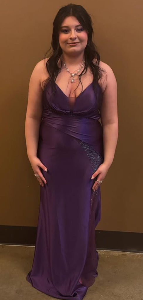 Elegant Purple V-neck Mermaid Long Formal Gown to Impress,WGP1878