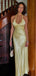 Sexy Yellow Spaghetti Straps Mermaid Long Formal Gown to Impress,WGP1876