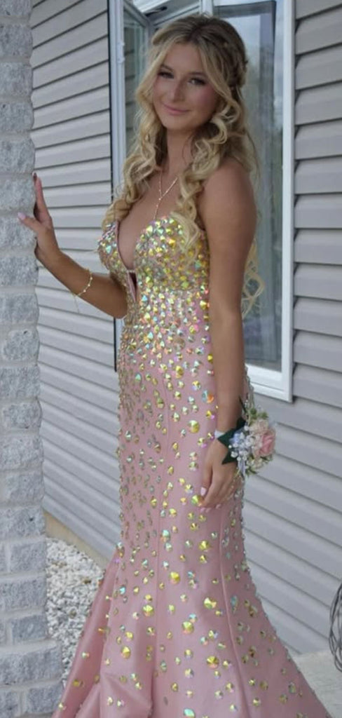Sparkly Pink Sweetheart Mermaid Long Formal Gown to Impress,WGP1928