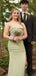 Sexy Green Straight Across Mermaid Long Formal Gown to Impress,WGP1866