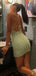 Popular Green Spaghetti Straps Homecoming Dress Graduation Party Dress , QB0895