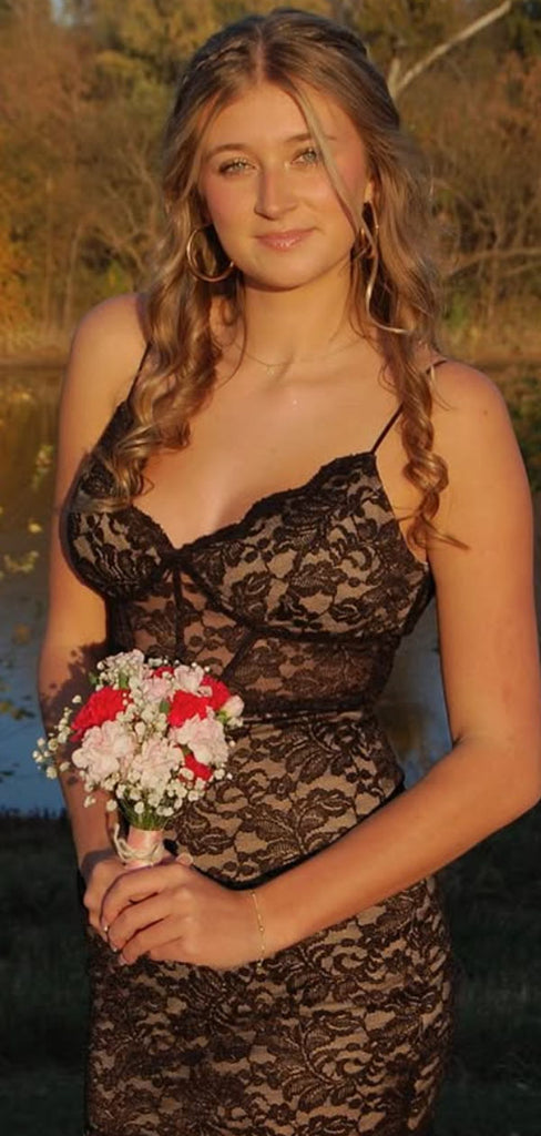 Sexy Black Spaghetti Straps Homecoming Dress Graduation Party Dress , QB0928