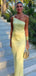 Sexy Yellow One-shoulder Mermaid Long Formal Gown to Impress,WGP1772