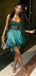 Sexy Green Spagehtti Straps Homecoming Dress Graduation Party Dress , QB0889